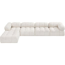 Meridian Ames Cream Boucle Fabric Modular Sectional IMAGE 5