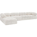 Meridian Ames Cream Boucle Fabric Modular Sectional IMAGE 6