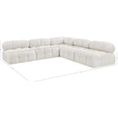 Meridian Ames Cream Boucle Fabric Modular Sectional IMAGE 11
