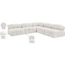 Meridian Ames Cream Boucle Fabric Modular Sectional IMAGE 12