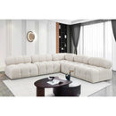 Meridian Ames Cream Boucle Fabric Modular Sectional IMAGE 2