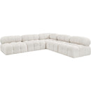 Meridian Ames Cream Boucle Fabric Modular Sectional IMAGE 4