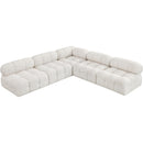 Meridian Ames Cream Boucle Fabric Modular Sectional IMAGE 5
