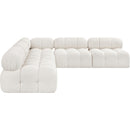 Meridian Ames Cream Boucle Fabric Modular Sectional IMAGE 7