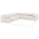 Meridian Ames Cream Boucle Fabric Modular Sectional IMAGE 15