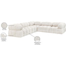 Meridian Ames Cream Boucle Fabric Modular Sectional IMAGE 16