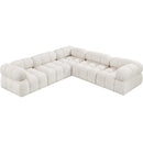 Meridian Ames Cream Boucle Fabric Modular Sectional IMAGE 5