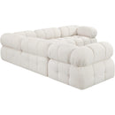 Meridian Ames Cream Boucle Fabric Modular Sectional IMAGE 6