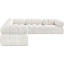 Meridian Ames Cream Boucle Fabric Modular Sectional IMAGE 7