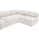 Meridian Ames Cream Boucle Fabric Modular Sectional IMAGE 11