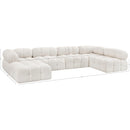 Meridian Ames Cream Boucle Fabric Modular Sectional IMAGE 16