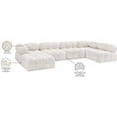 Meridian Ames Cream Boucle Fabric Modular Sectional IMAGE 17