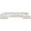 Meridian Ames Cream Boucle Fabric Modular Sectional IMAGE 4