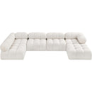 Meridian Ames Cream Boucle Fabric Modular Sectional IMAGE 5