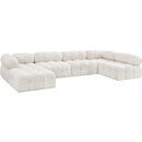 Meridian Ames Cream Boucle Fabric Modular Sectional IMAGE 6