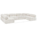 Meridian Ames Cream Boucle Fabric Modular Sectional IMAGE 12