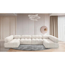 Meridian Ames Cream Boucle Fabric Modular Sectional IMAGE 2