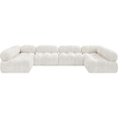 Meridian Ames Cream Boucle Fabric Modular Sectional IMAGE 4