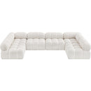 Meridian Ames Cream Boucle Fabric Modular Sectional IMAGE 5
