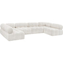 Meridian Ames Cream Boucle Fabric Modular Sectional IMAGE 6