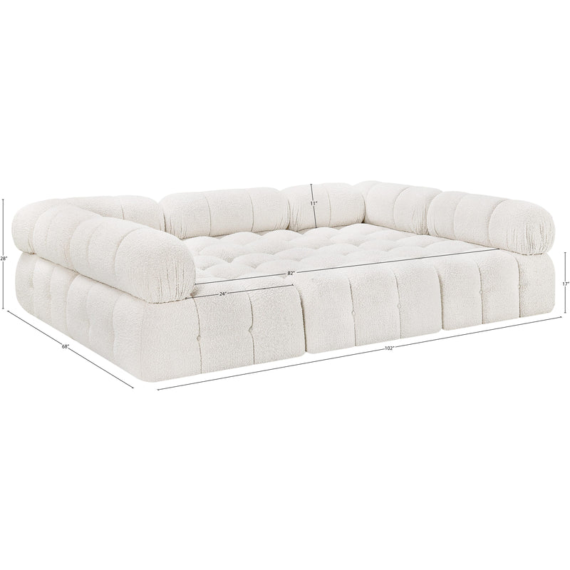 Meridian Ames Cream Boucle Fabric Modular Sectional IMAGE 9