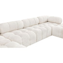 Meridian Ames Cream Boucle Fabric Modular Sectional IMAGE 11