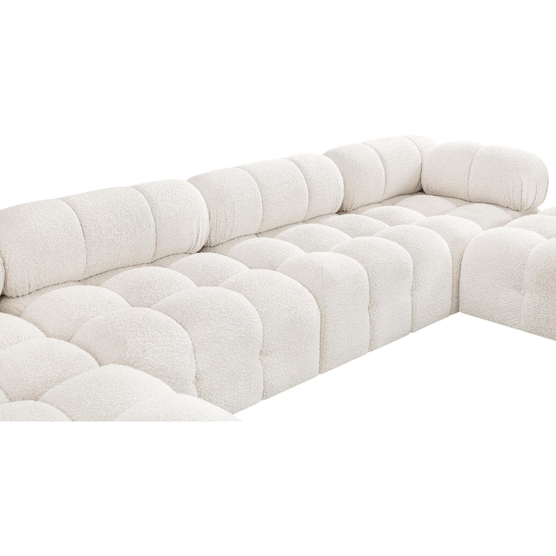 Meridian Ames Cream Boucle Fabric Modular Sectional IMAGE 11