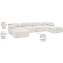 Meridian Ames Cream Boucle Fabric Modular Sectional IMAGE 16