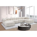 Meridian Ames Cream Boucle Fabric Modular Sectional IMAGE 2