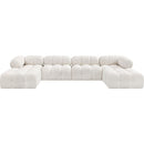 Meridian Ames Cream Boucle Fabric Modular Sectional IMAGE 4