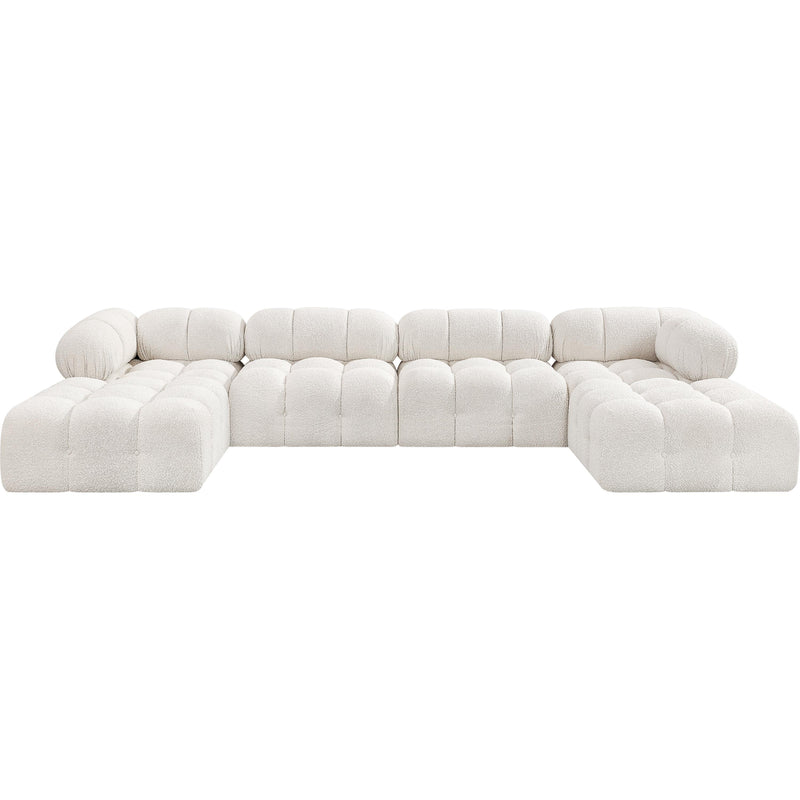Meridian Ames Cream Boucle Fabric Modular Sectional IMAGE 4