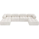 Meridian Ames Cream Boucle Fabric Modular Sectional IMAGE 5