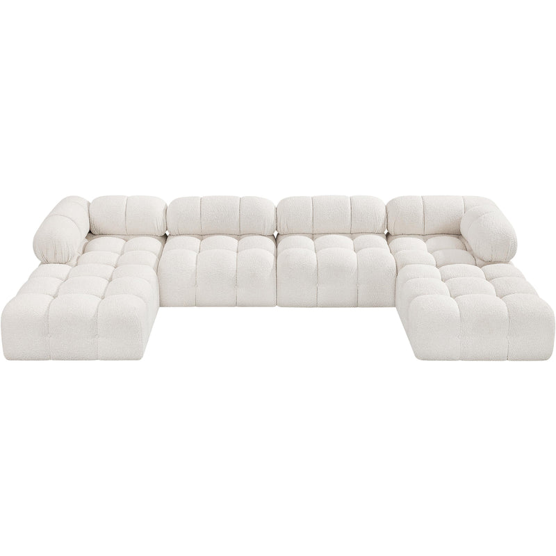 Meridian Ames Cream Boucle Fabric Modular Sectional IMAGE 5