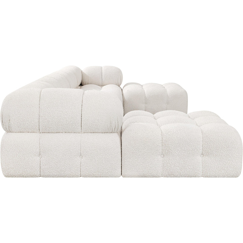 Meridian Ames Cream Boucle Fabric Modular Sectional IMAGE 7