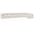 Meridian Ames Cream Boucle Fabric Modular Sectional IMAGE 13