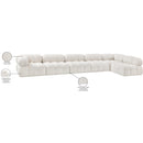 Meridian Ames Cream Boucle Fabric Modular Sectional IMAGE 14
