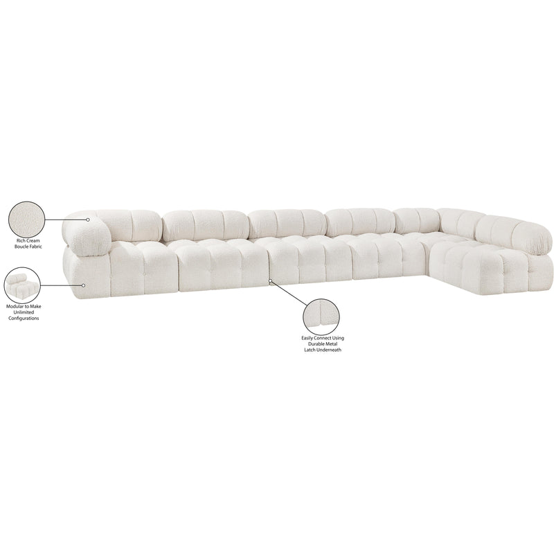 Meridian Ames Cream Boucle Fabric Modular Sectional IMAGE 14