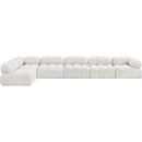 Meridian Ames Cream Boucle Fabric Modular Sectional IMAGE 4