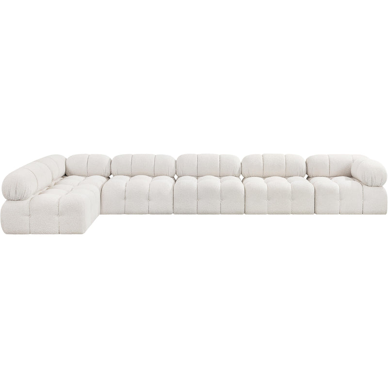 Meridian Ames Cream Boucle Fabric Modular Sectional IMAGE 4
