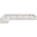 Meridian Ames Cream Boucle Fabric Modular Sectional IMAGE 5