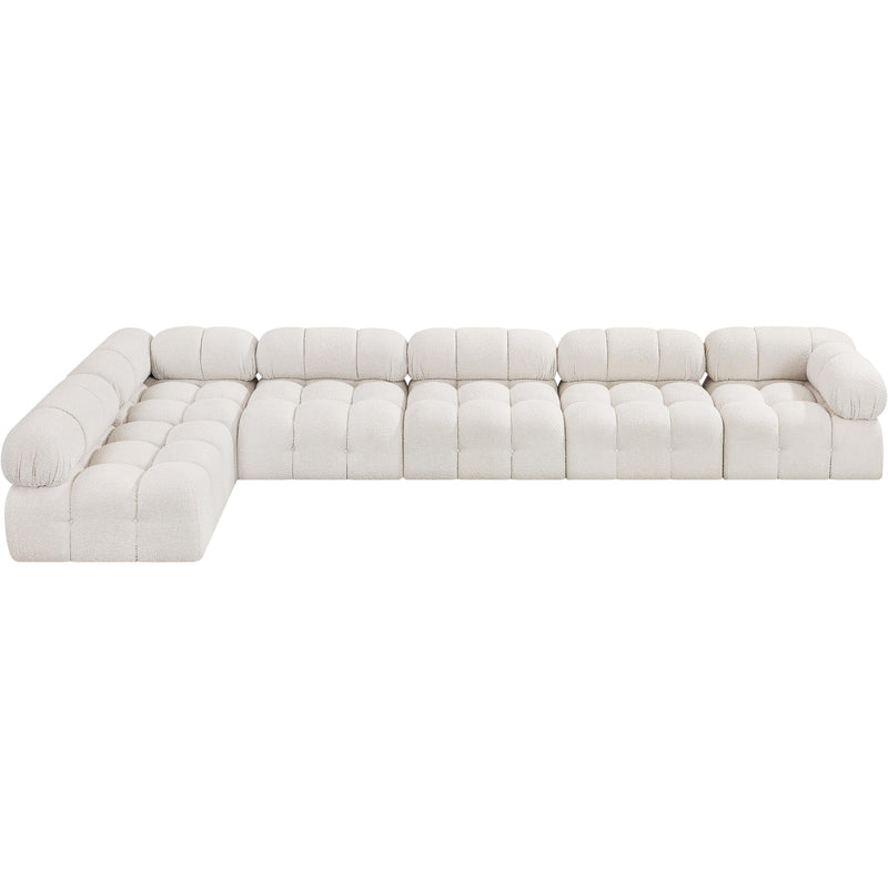 Meridian Ames Cream Boucle Fabric Modular Sectional IMAGE 5