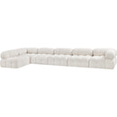 Meridian Ames Cream Boucle Fabric Modular Sectional IMAGE 6