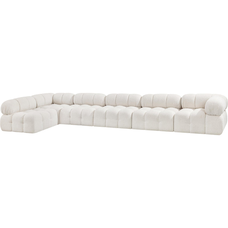 Meridian Ames Cream Boucle Fabric Modular Sectional IMAGE 6