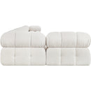 Meridian Ames Cream Boucle Fabric Modular Sectional IMAGE 7