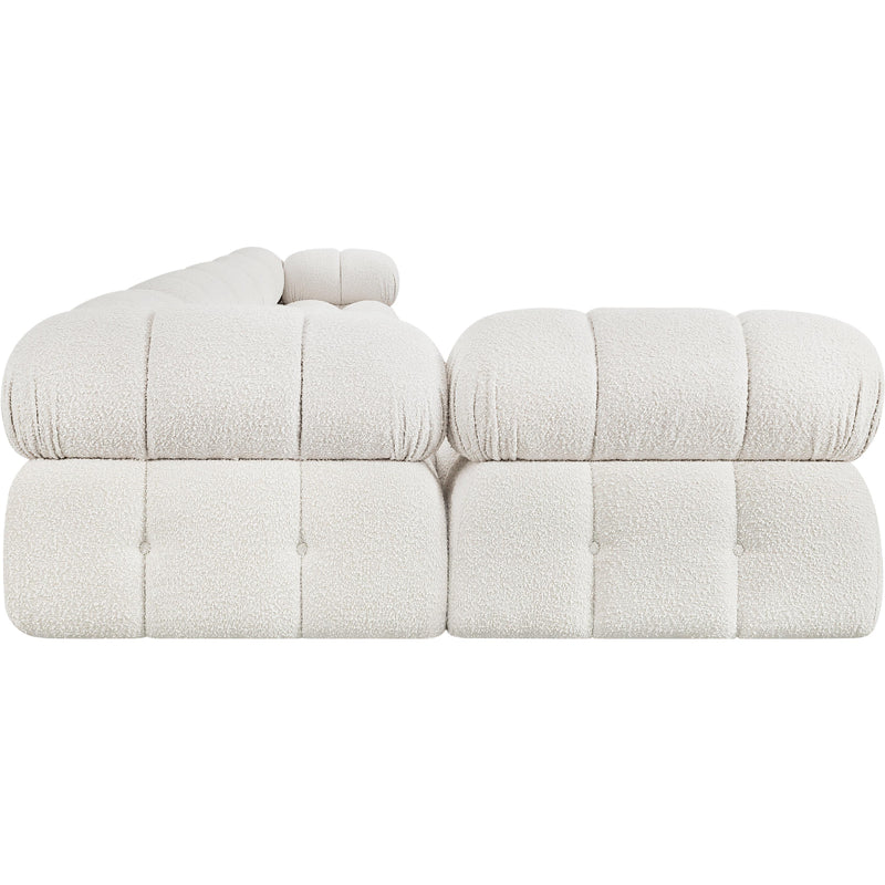 Meridian Ames Cream Boucle Fabric Modular Sectional IMAGE 7