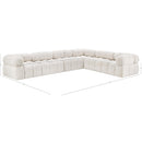 Meridian Ames Cream Boucle Fabric Modular Sectional IMAGE 15