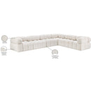 Meridian Ames Cream Boucle Fabric Modular Sectional IMAGE 16