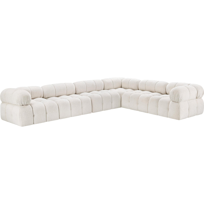 Meridian Ames Cream Boucle Fabric Modular Sectional IMAGE 4