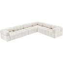 Meridian Ames Cream Boucle Fabric Modular Sectional IMAGE 5