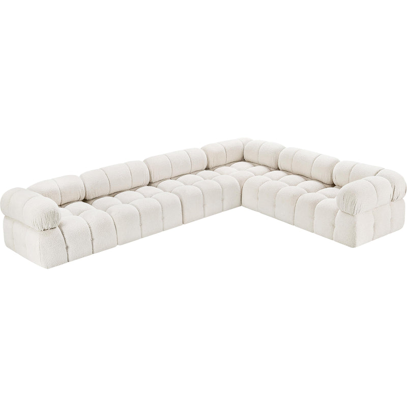 Meridian Ames Cream Boucle Fabric Modular Sectional IMAGE 5